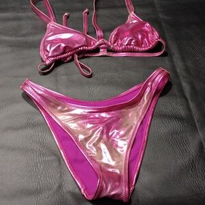 BLUE HOUR 2 PC metallic distressed bikini..XS